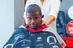 Another men's hair stylist at Gotham City Barber Shop (NYC)